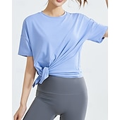 cheap Women&#039;s Shirt-US Open Women&#039;s Tops Sport Shirt Tennis Shirt Short Sleeve Split Side Split Tennis Golf Pickleball Crew Neck Solid Colored Top Black White Pink Tennis Clothing