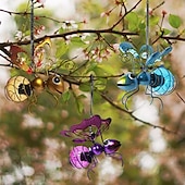 economico Luci paesaggistiche-1 pz. Simulazione solare per esterni, insetto appeso, luce decorativa, ape dorata, libellula viola, farfalla blu, cortile, giardino, balcone, parco, arte in ferro, luce luminosa da paesaggio.
