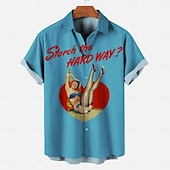 preiswerte Oberteile-Bluse / Hemd Retro Poster Retro-Mädchen Grafik Für Herren Erwachsene Maskerade 3D-Druck Urlaub Party