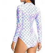 halpa Ihottumavartiot-Naisten Ihottumissuoja Uimapuku UV-aurinkosuojaus UPF50+ Kevyt Pitkähihainen Spandex Uima-asut Uimapuku Etuvetoketju Uinti Lainelautailu Hiekkaranta Vesiurheilu Kalavaa&#039;at Kesä Kevät Syksy
