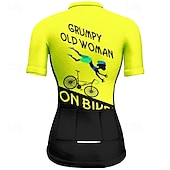tanie Damskie koszulki-Damskie Koszulka rowerowa Graficzny Litery i cyfry Krótki rękaw Rower Tee Tshirt Dżersej z 3 tylnymi kieszeniami Kolarstwo górskie Szybkie wysychanie Anatomiczny kształt Odprowadzające wilgo