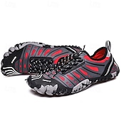 preiswerte Sneaker für Herren-Herren Sneaker Barfußschuhe Upstream-Schuhe Canyoning PU Leder Netz Bequem Rutschfest Atmungsaktiv Schnürung Rot + Grau Blau Grau Sommer Frühling