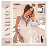 preiswerte Kostümschmuck-Halskette Ohrringe Ring Outfits Tasche elegant &amp;luxuriöse funkelnde Polyester-Strass-Legierung für Cosplay-Modeschmuck für Damen