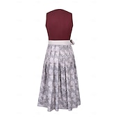 abordables Dirndl-Cerveza Oktoberfest Oktoberfest Falda acampanada Trachtenkleader Oktoberfest / Cerveza bávaro Viena prados Mujer Carnaval Fiesta Festival de Cerveza Paño de estilo tradicional Vestido Delantal Sin