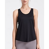 economico Camicia Donna-US Open Per donna Tinta unita Canotta da allenamento Maglietta sportiva Carro armato Canotta Senza Maniche Traspirante Tennis Golf Pickleball Girocollo Y Indietro Nero Bianco Verde Chiaro