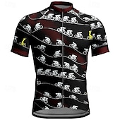 billiga Tröjor för män-Herr Cykeltröja Kortärmad Cykel T-shirt Tröja med 3 bakfickor Bergscykling Andningsfunktion Snabb tork Anatomisk design Uppsugande Vinrött Svart Blå Grafisk Lutning sporter Kläder