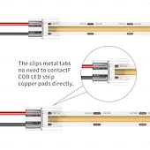 cheap LED Accessories-COB LED Strip Connectors 10 PCS 20 PCS 5mm 8mm 10mm 2-pin LED Strip Connectors LED Tape Connectors Transparent Solderless no Dark Areas Suitable for LED Light Connectors DIY COB/SMD