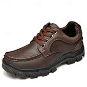 economico Sneakers da uomo-scarpe da ginnastica da uomo con lacci color cuoio e suola in gomma antiscivolo, comode e traspiranti per avventure all&#039;aria aperta e abbigliamento casual da giorno