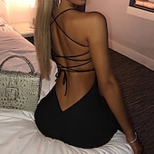 levne Bodycon Club Dresses-dámské pouzdrové šaty společenské šaty krátké minišaty šampaňské zlaté modré bez rukávů čistá barva bez zad nařasené jaro léto studené rameno personalizované stylové horké párty slim 2023 s m l xl xxl