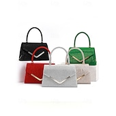 cheap Clutches &amp; Evening Bags-Women&#039;s Glitter Evening Clutch Bag with Chain Strap – Elegant Structured Top Handle Purse for Weddings, Cocktail Parties and Formal Events