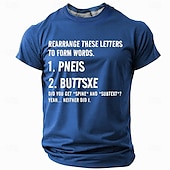 billige Morsomme T-skjorter for menn-Herre Morsom Slang T skjorte Kortermet T skjorte 3D-utskrift Crew-hals Skjorte Mote Daglig Fritid Gate Avslappet Daglig Svart Rød Blå Sommer Vår Klær S M L XL XXL XXXL