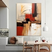 preiswerte Abstrakte Gemälde-Ölgemälde handgemalt quadratisch abstrakt klassische Gemälde reines handgemaltes Ölgemälde braun modernes hängendes Gemälde schwarz weiß abstrakt für Heimdekoration Gemälde Wandkunst