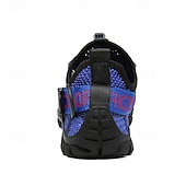 voordelige Casual Sneakers-Voor heren Sneakers Rivierschoenen Canyoning PU Leder Netstof Ademend Comfortabel Anti-slip Veters Zwart Donker paars Blauw Zomer Lente