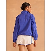 baratos Jaqueta de golfe feminina e pulôver-Pulôver feminino grande com zíper e meio zíper para pickleball, tênis, golfe