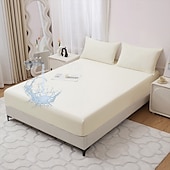 cheap Sheets &amp; Pillowcase-Queen Full King Protective Bed Cover Waterproof Mattress Protector Fitted Waterproof Sheet Bed Protector Mattress Pad Fitted Sheet Adjustable 4 Corners With Elastic Band