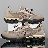 preiswerte Sneaker für Herren-Herren Sneaker Upstream-Schuhe Canyoning Lässig Outdoor PU Leder Netz Atmungsaktiv Bequem Rutschfest Schnürung Schwarz Braun Khaki Sommer Frühling