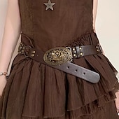 abordables ceinture-Ceinture Femmes PU Café Ceinture Taille Rue Week-end Fleuri
