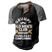 billige Morsomme ord-Herre Morsom Slang Henly-skjorte Raglan T-skjorte Kortermet T skjorte Henley Skjorte Mote Daglig Designer Feriereise Gate Avslappet Svart Blå Grønn Sommer Vår Klær S M L XL XXL XXXL