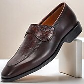 preiswerte Elementare Anzugschuhe-Kentucky-Derby-Schuhe für Herren – hochwertige braune Lederschuhe mit Krokodilmuster für Kentucky Derby und formelle Anlässe