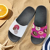 abordables Sandales de Vacances-Sandales à enfiler pour homme, motif flamant rose et motif coloré – style décontracté et amusant pour la plage, la piscine et les vacances d&#039;été