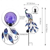 cheap Landscape Lights-1 Pc Outdoor Solar Waterproof Metal Peacock Glass Ball Plug in Light 31.5Inch Courtyard Garden Park Lawn Path Landscape Light Festival Wedding Party Atmosphere Decoration Light