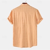 economico camicia da uomo con bottoni-Per uomo Camicia Camicia Estiva Camicia casual Camicia da Spiaggia Camicia con Bottoni Nero Verde chiaro Viola Arancione Azzurro Manica Corta Semplice Bavero Vacanza Camicia hawaiana Abbigliamento