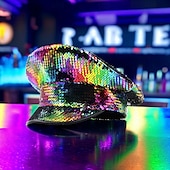 billiga Tillbehör-Stolthet Regnbåge Regnbågehatt Militär Paljett Unisex Vuxna Prideparad Pride månad Halloween Karnival Lätt karnevalsdräkt