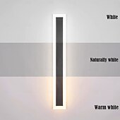 baratos Candeeiros de Parede de interior-Luminária de parede moderna com plugue, à prova d'água, de 30 a 120 cm, em acrílico preto fosco, com LED, para uso externo, cabo de 1,5 m com plugue e abertura para instalação interna. Ideal para sala de estar, banheiro, maquiagem e corredor.