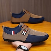 abordables Chaussures Décontractées à Lacets-Baskets décontractées bicolores en tricot pour hommes – Chaussures de sport à lacets en nylon respirant pour un usage quotidien