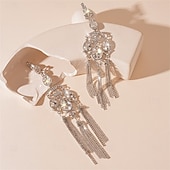 abordables Boucles d&#039;oreilles-Argent Zircon Boucle d&#039;Oreille Créoles Le style rétro Géométrique Goutte ancien Mode Des boucles d&#039;oreilles Bijoux Argent Pour Mariage Soirée Fiançailles Bal de promo 1 Paire