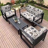 abordables Housse de fauteuil et d&#039;accoudoir de canapé-Housse de coussin de siège de canapé d&#039;extérieur, housse de mobilier de patio, housses en microfibre teintes en fil floral