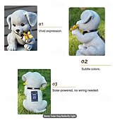 abordables Éclairage paysager-1 pièce de lumière décorative solaire d'extérieur pour chien, cour, jardin, parc, pelouse, chemin, lumineux, mignon, chien, paysage, cadeau, ornement