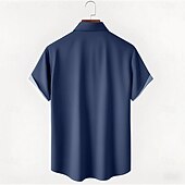 abordables Chemise de Bowling pour Hommes-Homme Rayé Boule de bowling Chemise Chemise de quilles Chemise boutonnée Manche Courte Sportif Mode Vêtement de rue Extérieur Casual du quotidien Eté Printemps Col rabattu Imprimer Bouton bas Jaune