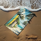 economico set di asciugamani da spiaggia-telo mare stampato, telo mare leggero e anti-sabbia ad asciugatura rapida, ideale per viaggi, piscina e uso all'aperto