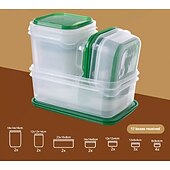 cheap Kitchen Storage-17PCS Food Container Fridge Bins, Leakproof Food Grade Plastic Various Sizes with Lid for Leftover Meals