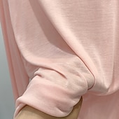 cheap White tee-Women&#039;s T Shirt Plain Modern Casual Long Sleeve Crew Neck Regular Tops Daily Going out Black White Pink Blue Gray Summer