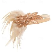 olcso Kiegészítők és még sok más-1920-as évek A nagy Gatsby Flapper fejpánt Gyöngyös karkötő Fülbevaló A nagy Gatsby Toll Retro Csillogó glitter Kristály / Strassz Női Farsang Valentin nap Álarcos mulatság Party estélyi viselet