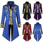 economico Capispalla-Retrò Vintage Punk &amp; Gotico Medievale Cappotto Smoking Frac Per uomo Reale Halloween Carnevale Feste LARP Fiera Rinascimentale Adulti Cappotto Tutte le stagioni