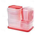 cheap Kitchen Storage-17PCS Food Container Fridge Bins, Leakproof Food Grade Plastic Various Sizes with Lid for Leftover Meals