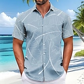 economico Piante tropicali-Per uomo Foglia di palma Piante Tropicali Camicia Camicia hawaiana estiva Camicia con Bottoni Manica Corta Hawaiano Resort Vacanza Ferie Abbigliamento mare Estate Primavera Collo ripiegato Stampa 3D