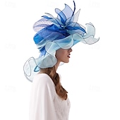 halpa Juhlahatut-naisten hatut headband hiusneula organza fascinator kirkkohattu kukka teejuhlat häähattu