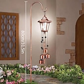 olcso Tájvilágítás-1 db kültéri napelemes szélcsengő függőlámpa pásztorkampóval, udvari kert, park, füves ösvény, tájfény, hangulat dekorációs lámpa