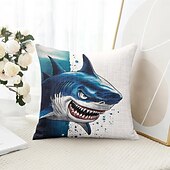 levne zvířecí styl-Oceánský vtipný žralok ozdobné polštářky 1KS měkký čtvercový polštářkový povlak na pohovku do ložnice obýváku sofa křesla