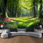 cheap Landscape Tapestry-Landscape Forest Hanging Tapestry Wall Art Large Tapestry Mural Decor Photograph Backdrop Blanket Curtain Home Bedroom Living Room Decoration