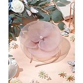 baratos Chapéus e Fascinators-chapéus fascinators para mulheres, elegantes chapéus derby com faixa de cabeça e presilha de cabelo para festa de casamento e noiva
