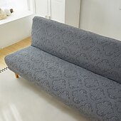 economico Copertura del divano futon-Copridivano letto senza braccioli in tessuto jacquard, copridivano elasticizzato, copridivano elastico per panca