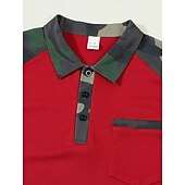 billige Klassisk poloskjorte for menn-Herre Polo Golf skjorte Virksomhet Avslappet Klassisk Kortermet Mote Grunnleggende Kamuflasje Farge Lomme Knapp foran Sommer Vår &amp; Vinter Normal Svart Rød Navyblå Kakifarget Polo