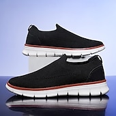 abordables Chaussures sans lacets &amp; mocassins-Baskets en tricot à enfiler pour homme – Chaussures de marche décontractées, légères et respirantes, idéales pour les voyages d&#039;été et le quotidien