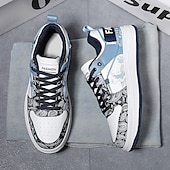 preiswerte Sneaker für Herren-Modische Herren-Sneaker – Retro-inspirierte Muster, Kunstledermaterial, ideal für Freizeitausflüge und Abenteuer in der Stadt