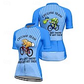 cheap Women&#039;s Jerseys-Women&#039;s Cycling Jersey Graphic Stripes Short Sleeve Bike Tee Tshirt Jersey with 3 Rear Pockets Mountain Bike MTB Quick Dry Anatomic Design Wicking Breathable Sports Pink Blue Orange Clothing Apparel